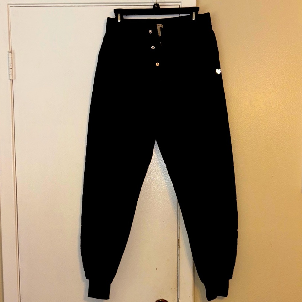 Forever 21 Black Track Pants Relaxed Fit